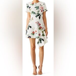 Garden floral asymmetrical dress